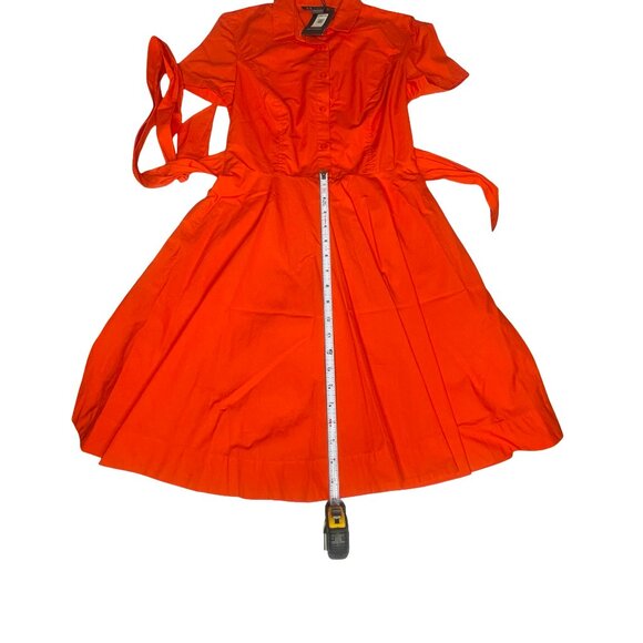 NWT Armani exchange orange collared fit & flare shirtdress 100% Cotton size 0 - Picture 8 of 9